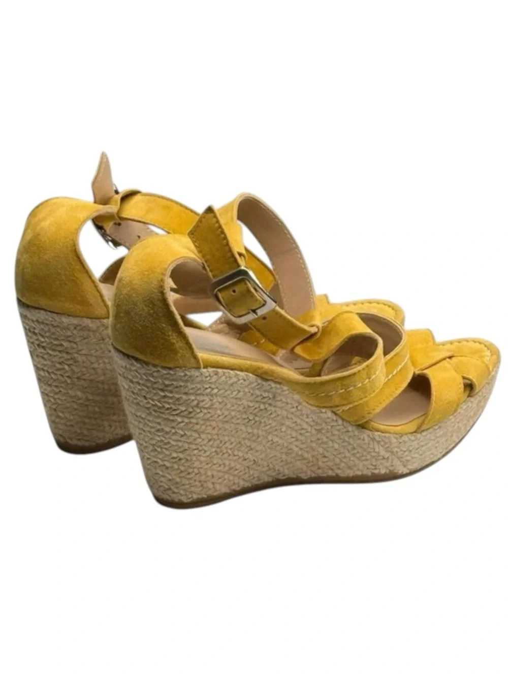 Castell Menorca ❤︎︎ Platform Espadrille Wedge Sandals ❤︎︎ Yellow Suede ❤︎︎ 40